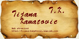 Tijana Kamatović vizit kartica